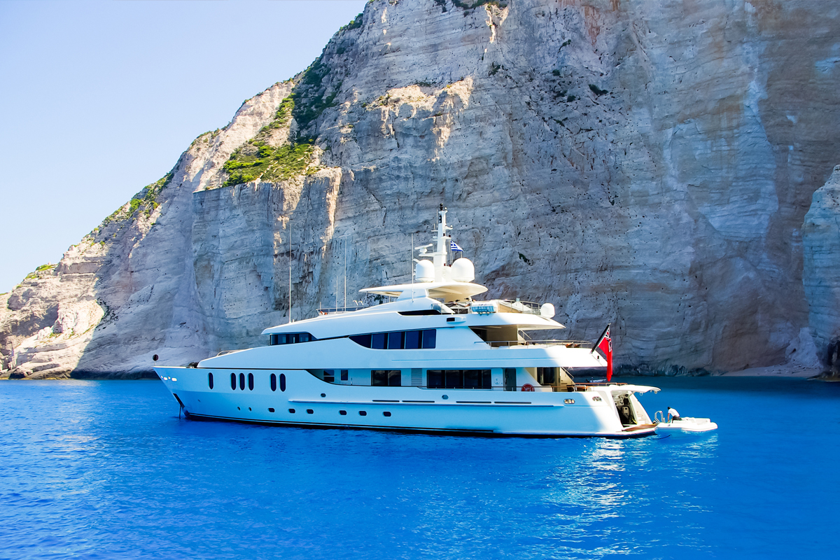 Yacht in beautiful waters